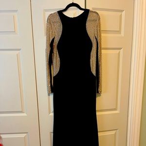 Xscape beaded long dress 14W - lined.